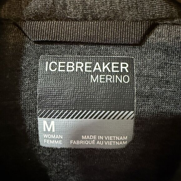 Icebreaker Women Descender Hybrid Half Zip Hooded Jacket M Black / Jet Heather - Picture 7 of 13